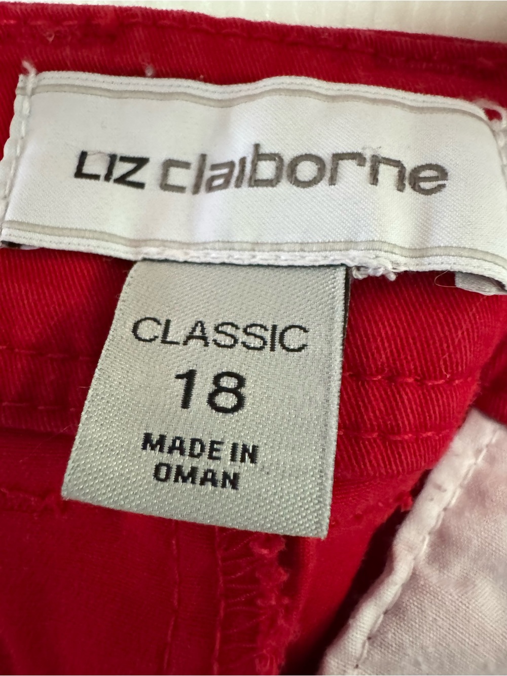 Liz Claiborne Bright Red Cotton Blend Casual Shorts size 18 Fourth of July - Picture 4 of 5